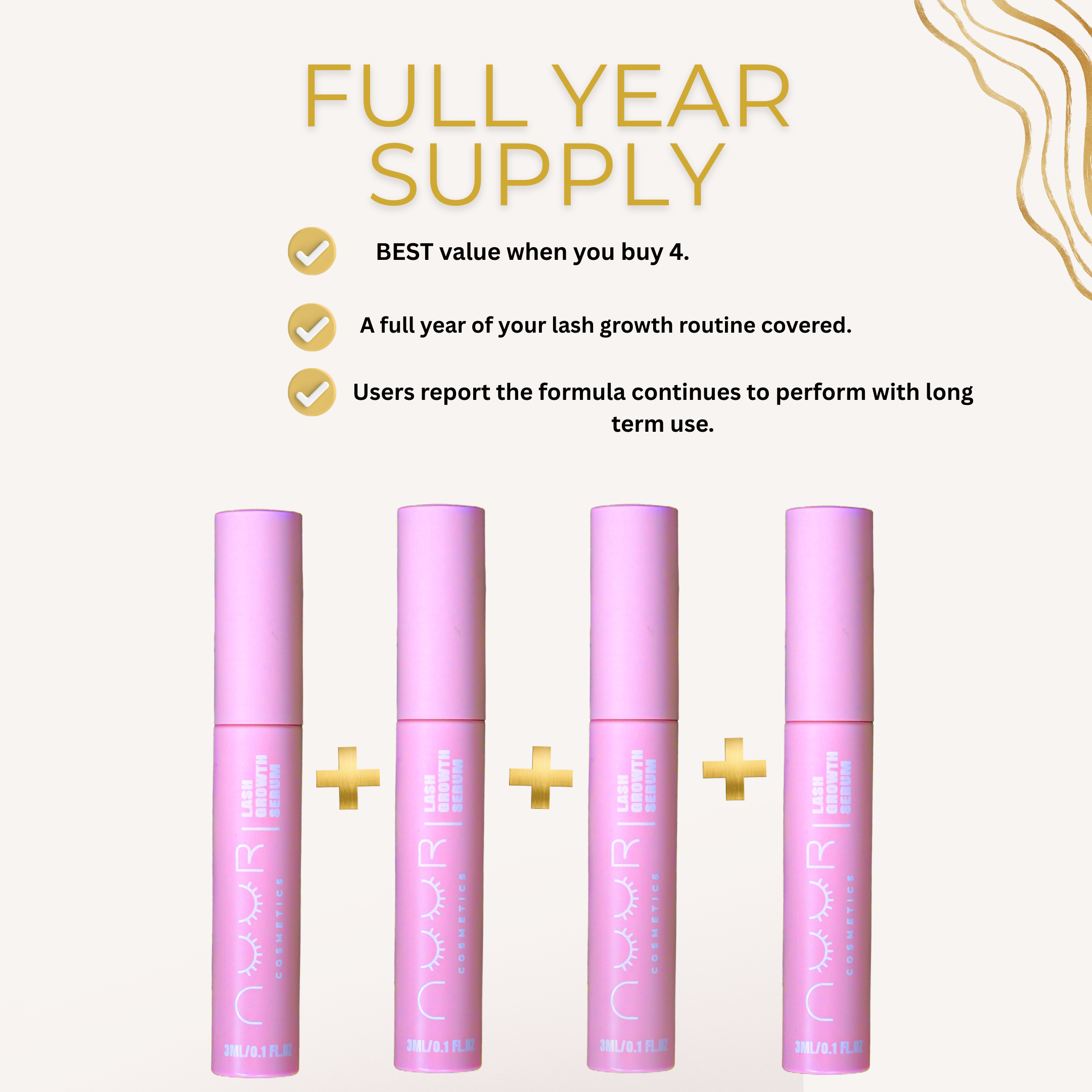 Nuur Lash Serum Full Year Supply (4 bottles)